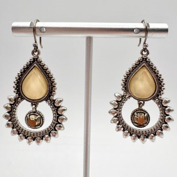 Lucky Brand Boho Dangle Earrings Ethnic Tribal Bali Style Festival Gypsy 90s - Picture 2 of 10